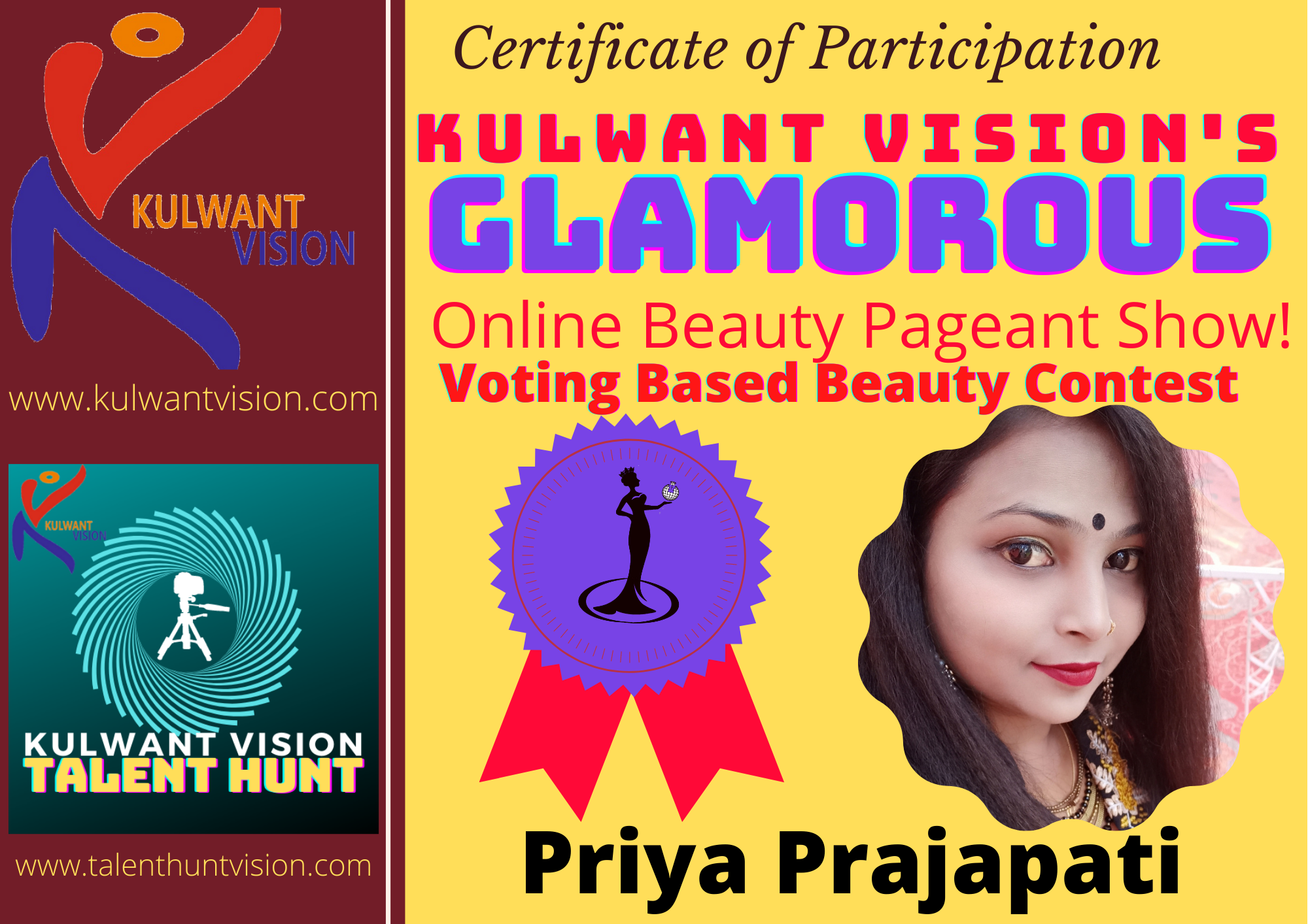 Certificate of Participation Priya Prajapati