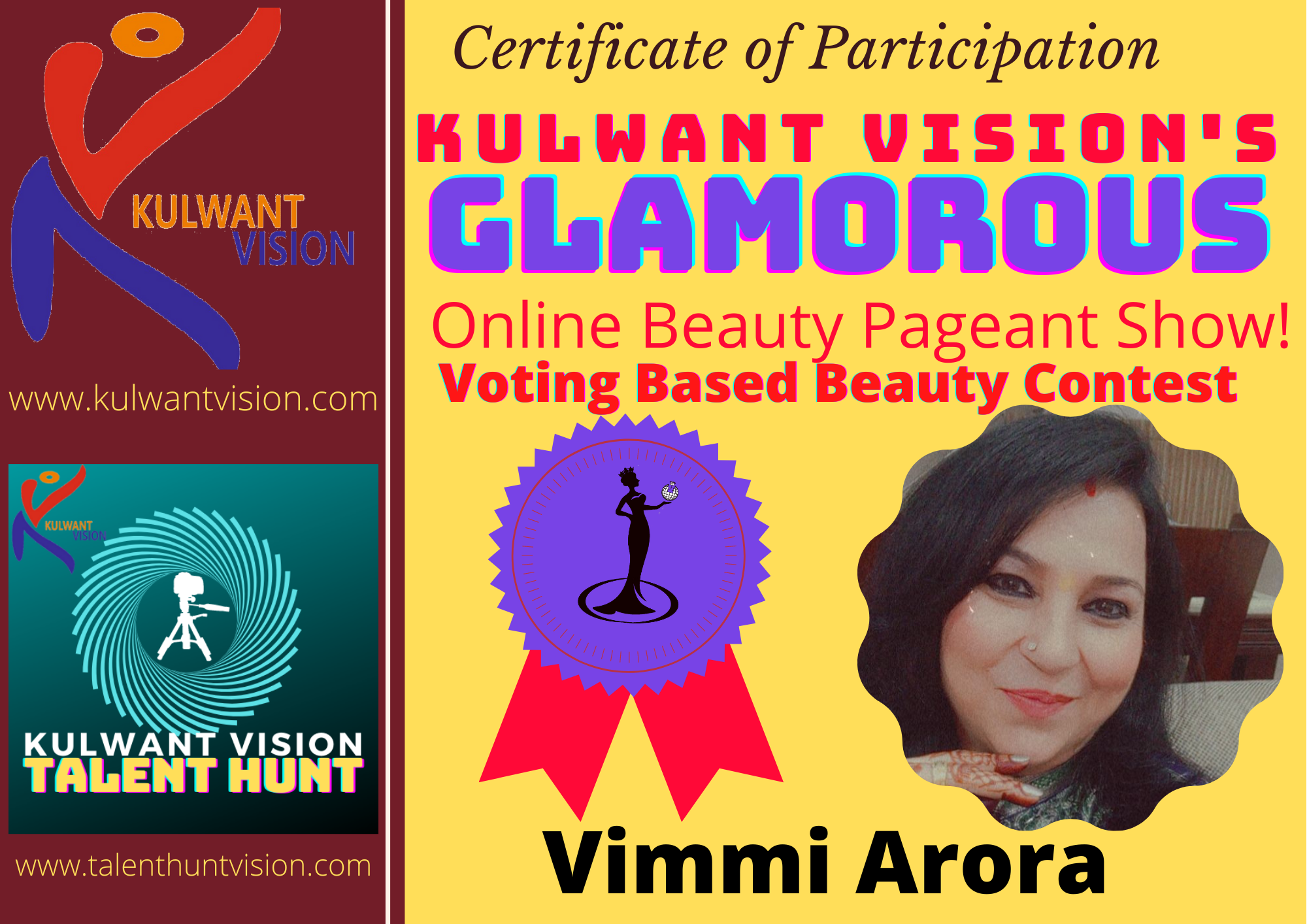 Certificate of Participation Vimmi
